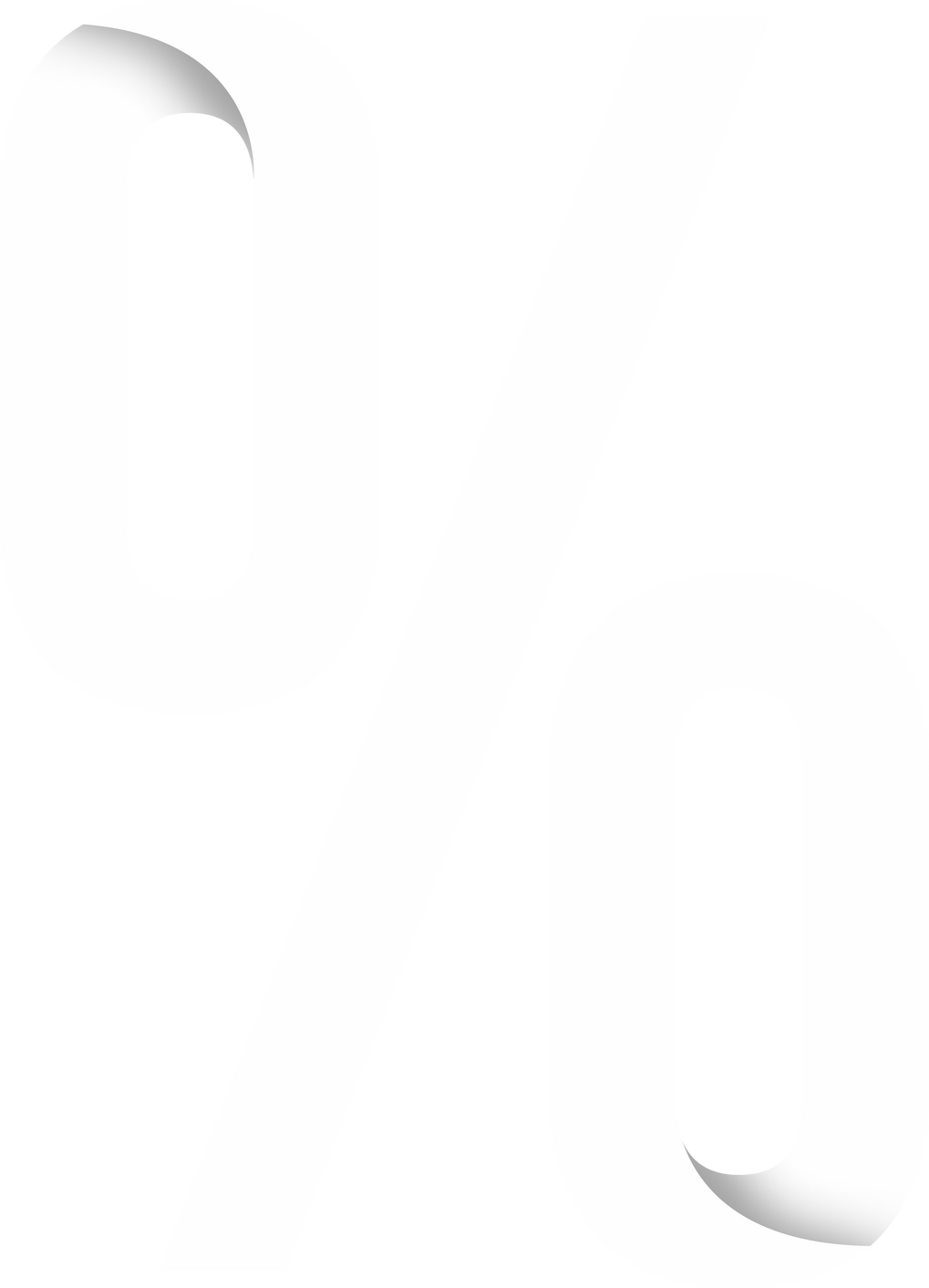 Paper Font Shadow Letter - Percentage